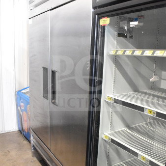 2019 True T-49F-HC 2 Door Commercial Cooler on Casters; 115V, 1 Phase. Tested, working, excellent condition.