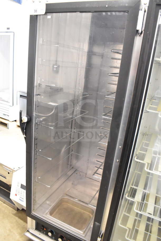 CresCor 121PHUA11D Commercial Heated Holding Cabinet, clear door, multiple racks, on casters, 120V, 1 phase.