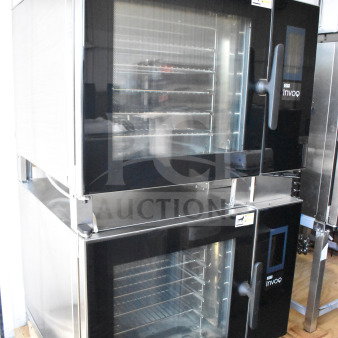 Brand new Blodgett Invoq Hybrid 6-2/1 GN electric ovens, 2023 model, scratch and dent, black exterior, 208-240V, 3 phase.