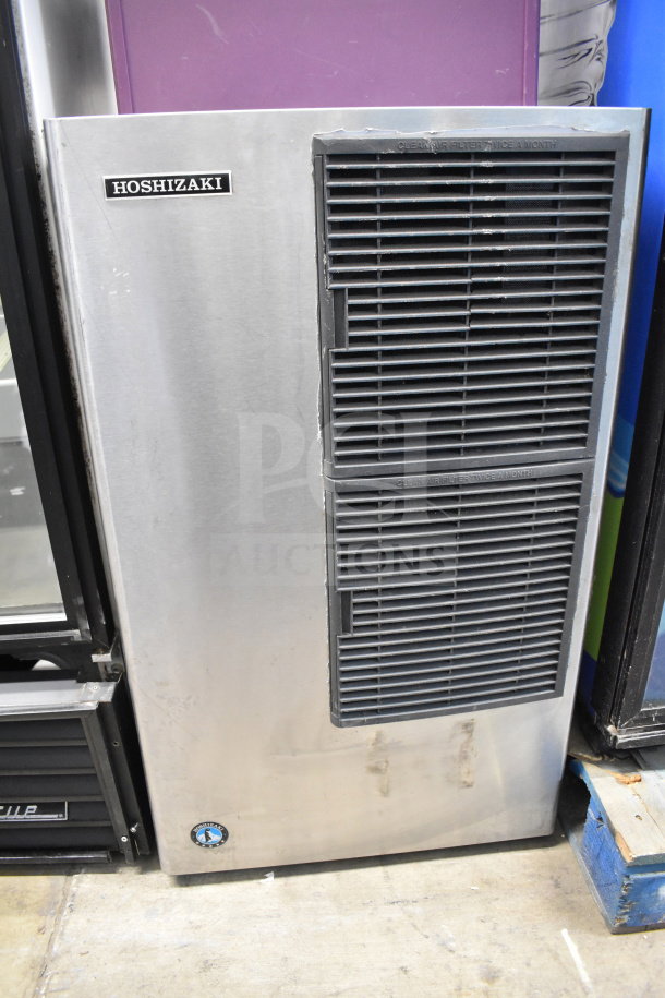 Hoshizaki KM-650MAH commercial ice machine head, stainless steel, 208-230V, 1 phase, visible Hoshizaki branding.