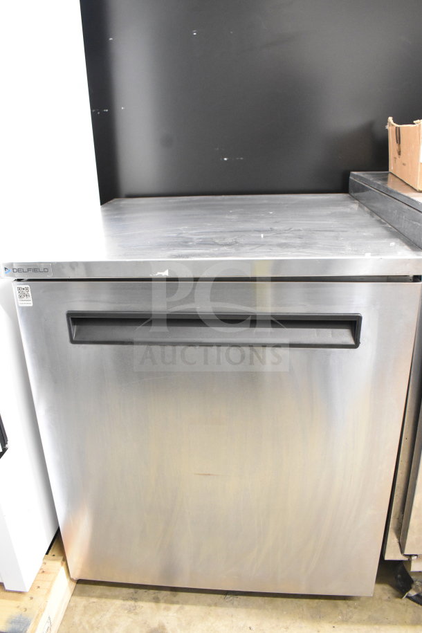2023 Delfield 406P-STAR2 commercial undercounter cooler with single door, stainless steel, on casters, 115V, 1 phase.