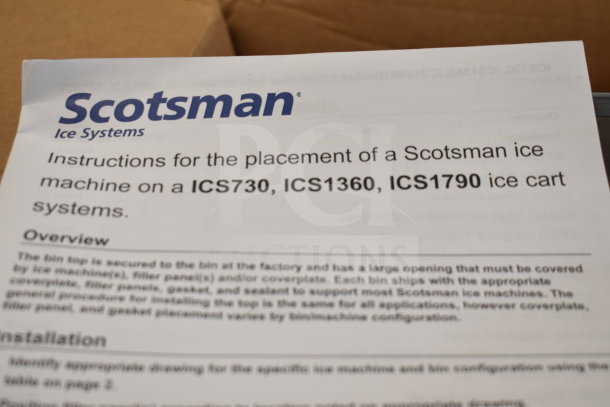 Scotsman Ice Machine instruction sheet for ICS730, ICS1360, ICS1790 models. Slightly folded, clear text, in good condition.
