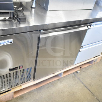 Brand new Avantco 178SSUD2R commercial undercounter refrigerator with 1 door, 2 drawers. 115V, scratch and dent condition.