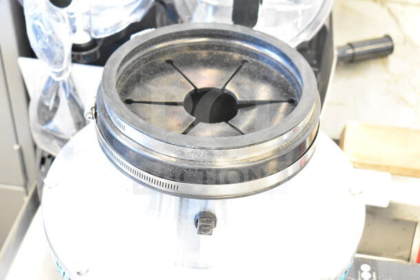 Brand new Salvajor 200 commercial garbage disposer, 208V, 1 phase, 2 hp, with minor cosmetic scratches and dents.