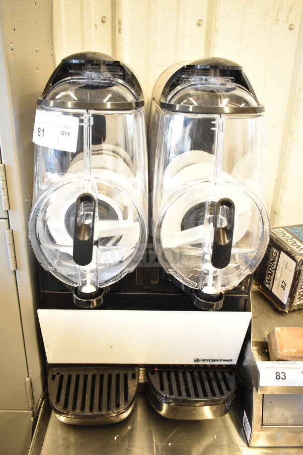 Brand new Stoelting SCBF126-37 double 2.6-gallon pourover frozen beverage machine, 115 volts, slight scratch and dent.