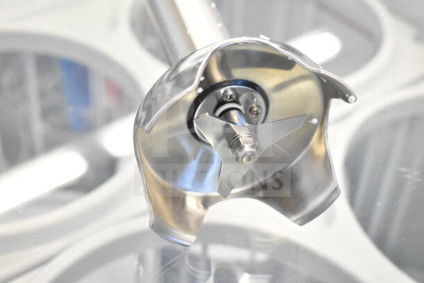 BRAND NEW SCRATCH AND DENT! Waring WSB70ST 21" stainless steel shaft for Big Stix immersion blenders, shown close-up.