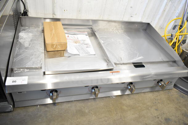 BRAND NEW CPG GT-CPG-48-NL 48" gas griddle, scratch and dent, flame failure protection, thermostatic controls, 120,000 BTU.