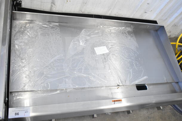 BRAND NEW Cooking Performance Group GT-CPG-48-NL 48" gas griddle, flame failure protection, thermostatic controls, 120,000 BTU.