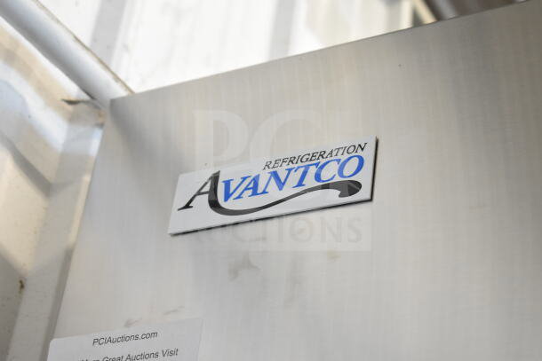Avantco 178A23FHC freezer label, showing brand logo. Indicates a scratch and dent condition. 115V, 1 Phase.