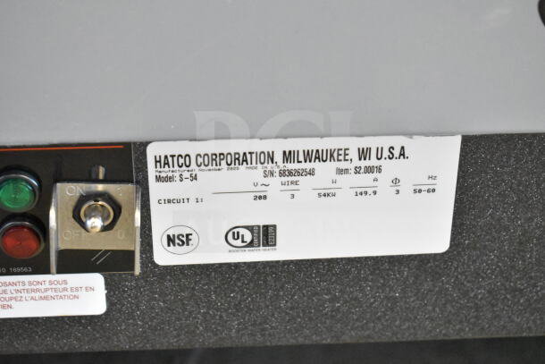 Hatco S-54 Imperial Booster Water Heater, 54 kW, 16 Gallon, 208V, 3 Phase. New with scratches and dents.