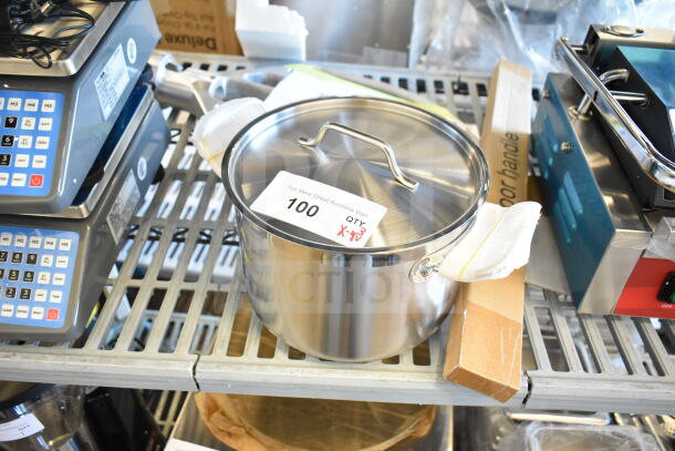 3 brand new items: Vigor 6.5 Qt. stainless steel pot, door handle, Vollrath beater. Includes tags, scratch and dent condition.