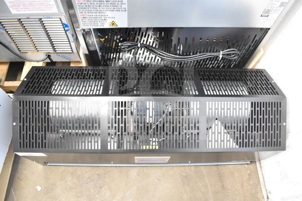 Brand new Berner SHD07-1036AA-BK black air curtain, 36", sanitation certified, 120V, 1 phase. Scratch and dent condition.
