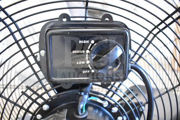 BRAND NEW Boltic 73AVF30MC 30" black powder-coat 3-speed drum fan, 9,250 CFM, 120V. Dial settings: High, Medium, Low, Off.
