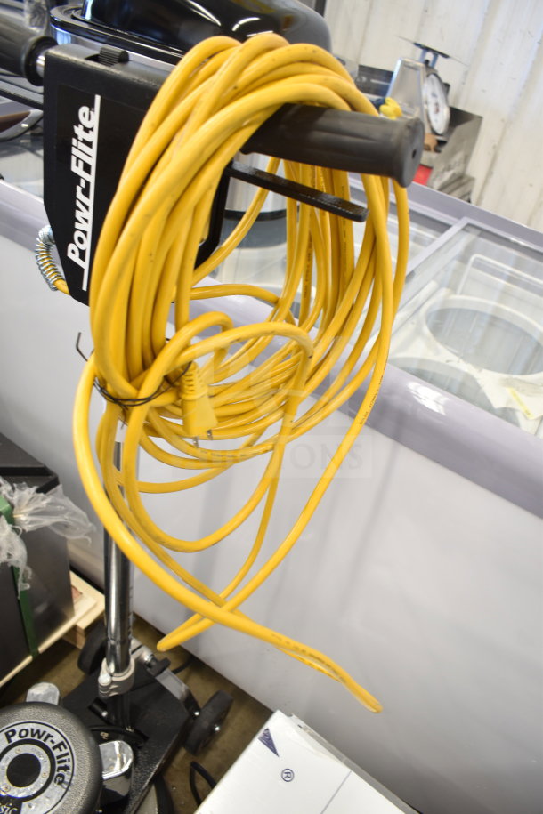 BRAND NEW Lavex Powr-Flite C171HD floor machine, 17" rotary, 175 RPM, 115V; visible yellow cord, Powr-Flite label.