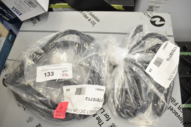 Two brand new Avantco 17810710 door gaskets for UBB-378 Series in sealed packaging, with labels indicating scratch and dent condition.