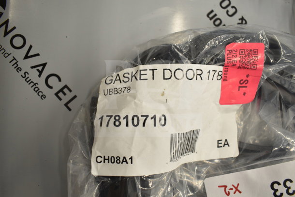 Brand new Avantco 17810710 door gasket for UBB-378 series in original packaging, visible labels with model info.