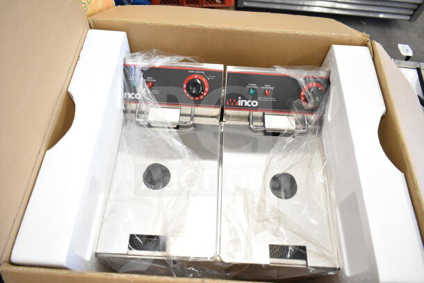 BRAND NEW Winco EFT-32 Countertop Electric Fryer, scratch and dent condition, with (2) 16 lb vats in original packaging.