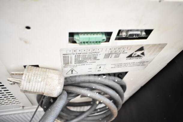 Thermo 8621 Chest Freezer with Enviro-Scan Unit, shown with remote analog output panel and power cord.