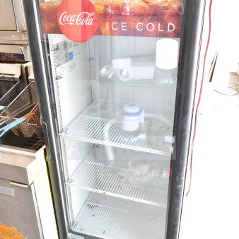 Imbera VR12 Commercial Cooler Merchandiser, single door, 115V, used condition, visible Coca-Cola branding on door.