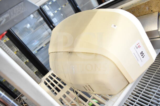 5 various bug zappers, 120 volts, 1 phase. Slight discoloration. Auction lot tag visible: 158 "Exit #37".