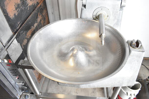 Hobart 84196 Commercial Buffalo Chopper on stand, 115 volts, 1 phase. Features stainless steel bowl, good condition.