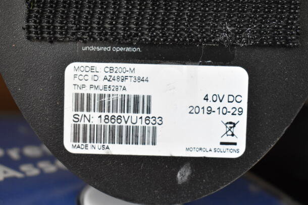 12 various items including a CB300-D Digital Callbox. Item tag shows model CB200-M, FCC ID AZ489FT3844, S/N 1866VU1633.