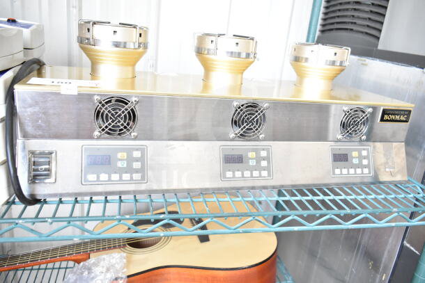 Bonmac HST-103UL Hikari Siphon Bar with three brew heads, digital controls, and cooling fans, 120V, 1 Phase.
