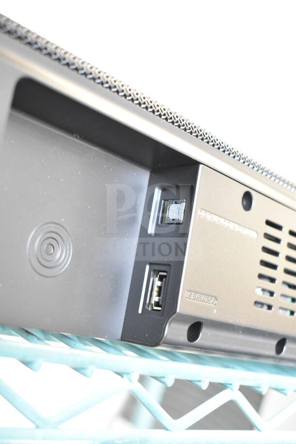 Samsung HW-T60MV Sound Bar, features USB and digital audio inputs, metallic mesh grille, excellent condition.