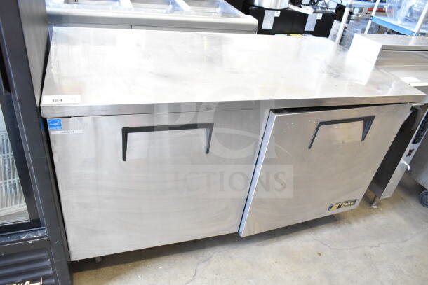 True TUC-60 Commercial 2 Door Undercounter Cooler, 115 Volts, 1 Phase. Stainless steel, good condition, visible brand label.