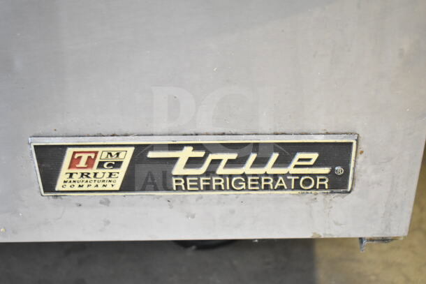 True TUC-60 Commercial 2 Door Undercounter Cooler, stainless steel, 115 volts, 1 phase. True Refrigerator label shown.