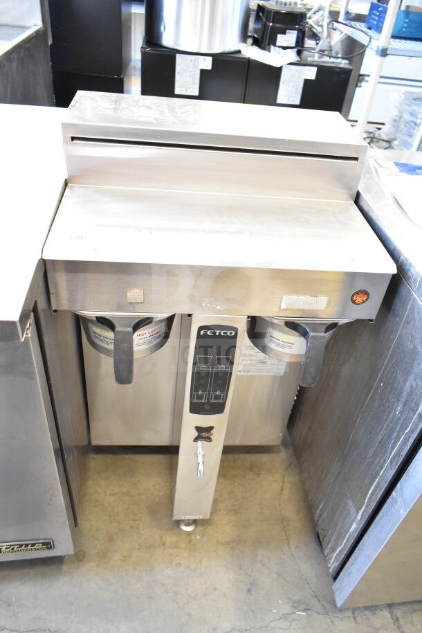 Fetco CBS-2052e20 commercial countertop double coffee machine, stainless steel, 120/208-240V, 1 phase, good condition.