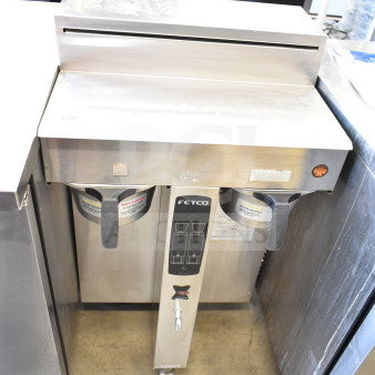 Fetco CBS-2052e20 commercial countertop double coffee machine, stainless steel, 120/208-240V, 1 phase, good condition.