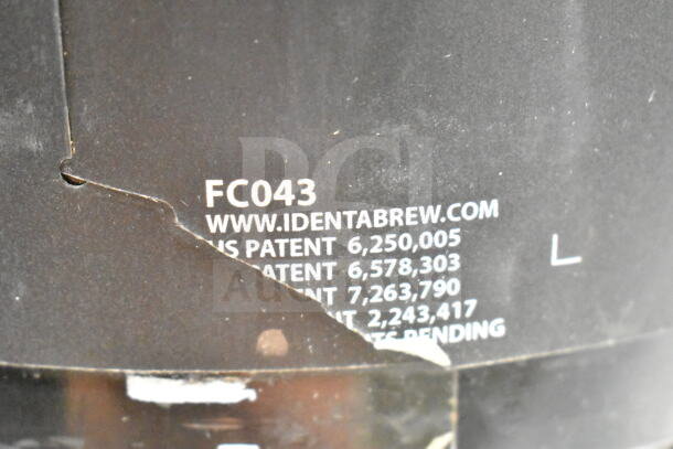 Three satellite servers, including FC043, showing wear. Visible labeling with US patents. Visit www.identabrew.com for more info.