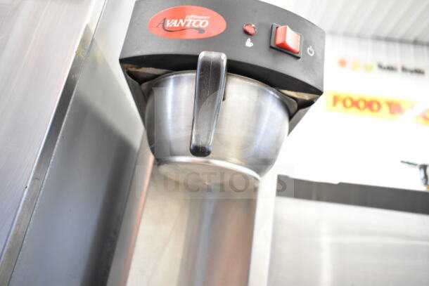 Avantco C15 Commercial Countertop Coffee Machine, black and silver, 120 Volts, 1 Phase, in good condition.