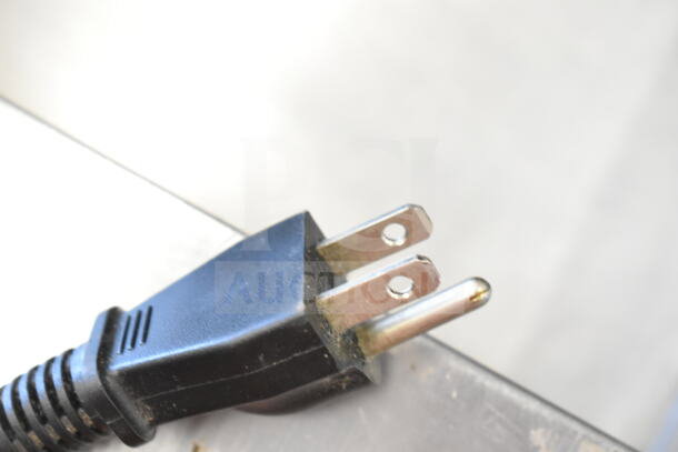 Avantco C15 coffee machine power cord, 120V, 1 phase, close-up.