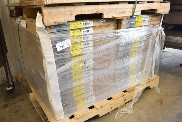 Thirty new FlexRoller units, size 23.13"x44", in original boxes, shrink-wrapped on pallet. Auction lot 203.