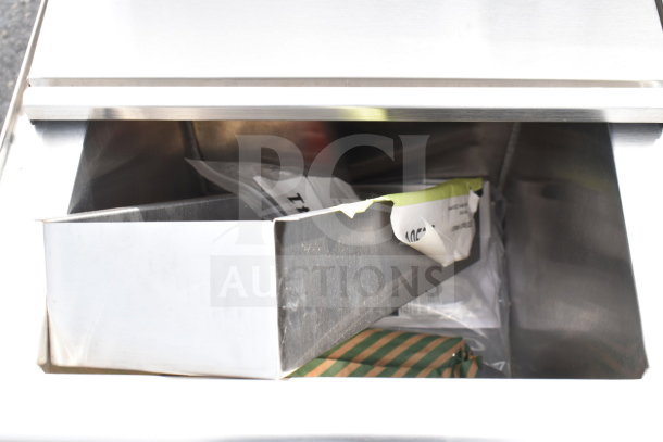 Brand new Eagle B18IC-16D-22 underbar ice chest, 24"x18", 87 lb capacity, scratch and dent, no legs.