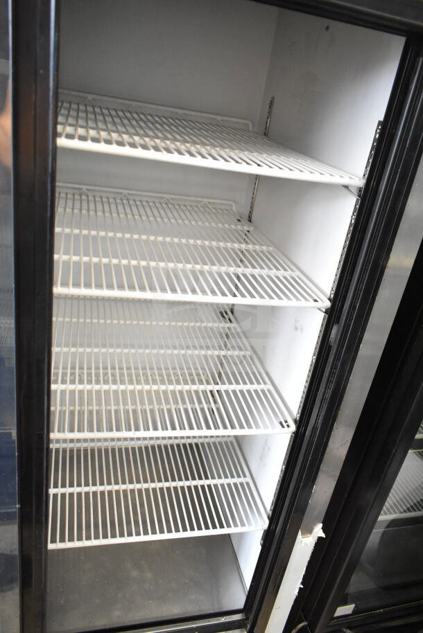 2018 Leader ESLS48 S/C 2 Door Reach-In Cooler Merchandiser, 115V, 1 Phase, pristine interior, shelving intact.