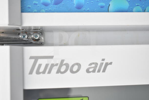 "Turbo Air logo on 2020 Southern Dimensions beverage/food trailer, highlighting refrigeration unit brand used in the trailer."