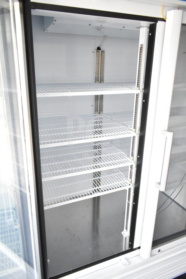 2020 Southern Dimensions 8.5x28 trailer cooler interior, pristine condition, with adjustable wire shelves.
