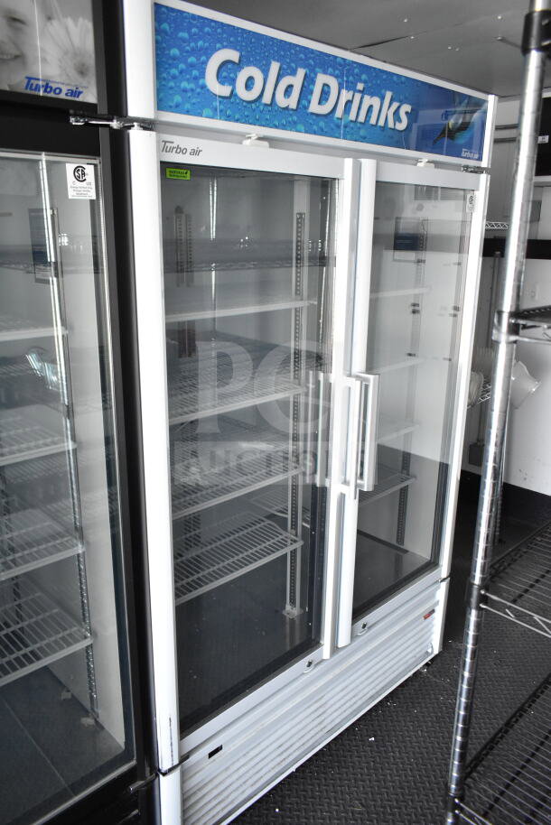 2020 Southern Dimensions 8.5x28 beverage/food trailer interior with Turbo Air coolers, glass doors, and "Cold Drinks" sign.