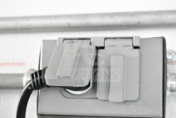 Electrical outlet on a 2020 Southern Dimensions 8.5x28 Cold Beverage/Food Trailer, showing power connectivity.