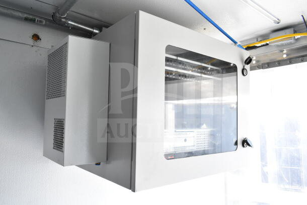2020 Southern Dimensions cold beverage/food trailer interior view. Features visible cooler with transparent door.