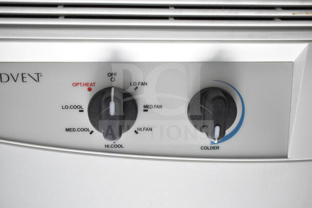 Close-up of control panel for Southern Dimensions beverage/food trailer. Shows fan and temperature dials with options for cooling and heating.