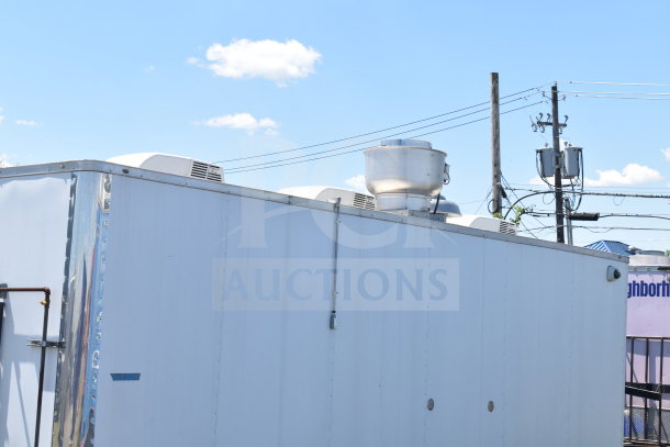 2021 Diamond Cargo 8.5x24 food trailer, white exterior, roof vent visible, excellent condition, VIN 53NBE2421M1089857.