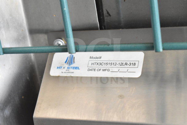 Model label on Diamond Cargo 2021 food trailer. HTX Steel Inc. Model# HTX3C151512-12LR-318. No manufacturing date listed.