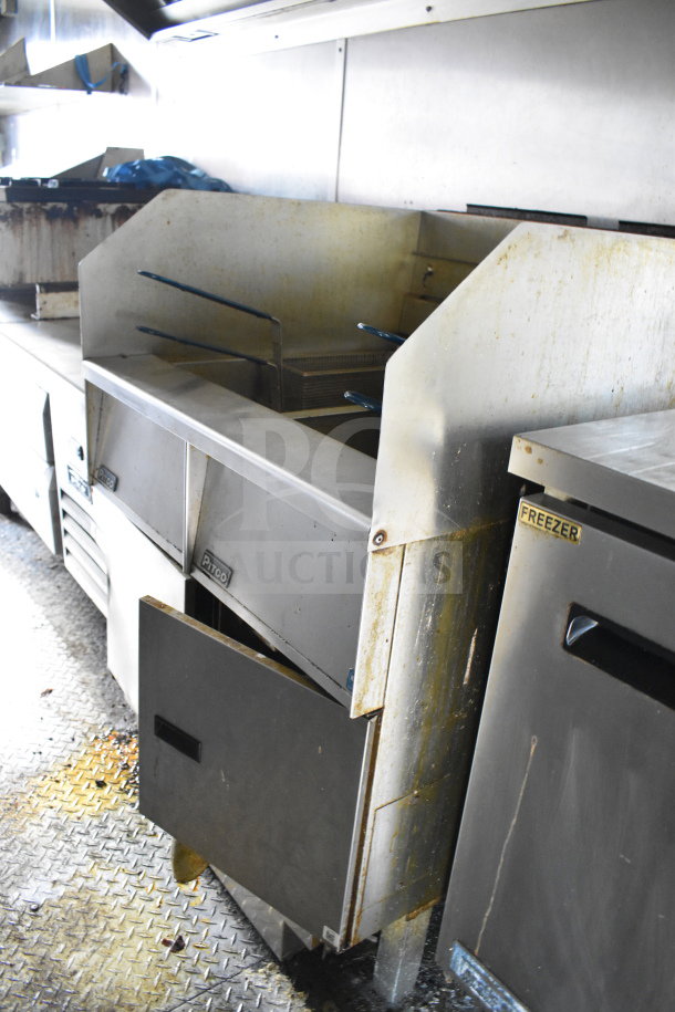 2020 Diamond Cargo 8.5x24 food trailer interior with fryer, grease hood, refrigerated unit, used condition, VIN 53NBE2427L1083687.