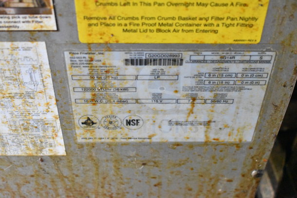 2020 Diamond Cargo food trailer label, showing specifications and certifications, slightly rusted exterior, VIN 53NBE2427L1083687.