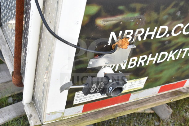 2020 Diamond Cargo 8.5x24 food trailer; visible VIN 53NBE2427L1083687, outlet and handle shown.