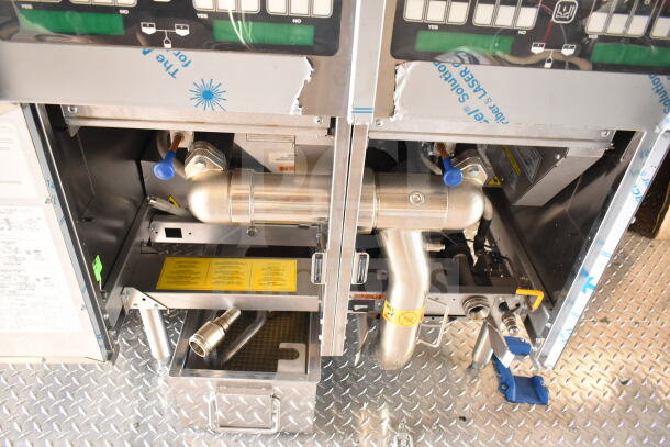 2020 Ford F59 food truck equipment with grease hood, suppression system, and Pitco fryer shown. Stainless interior details.